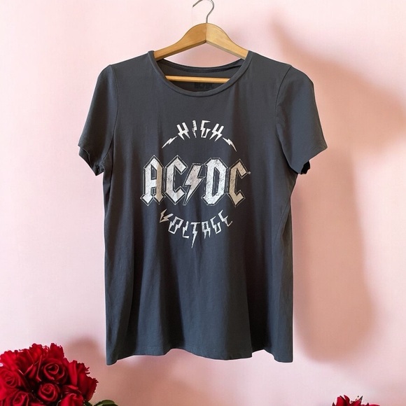 AC/DC | Tops | Acdc High Voltage Gray Tshirt | Poshmark